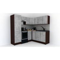 Bucatarie de Colt GENA NEW 8 DR. 180-210, Fara Corp de Cuptor, Wenge / Decor 4298